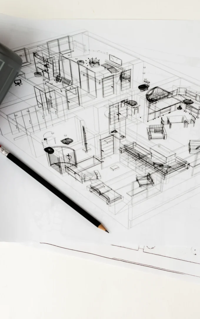 flat-lay-architectural-sketch-with-pencil-ant-tube